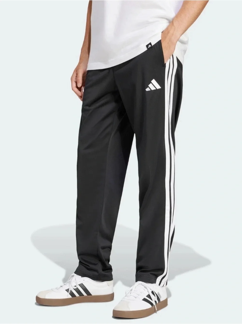 Adidas 3-Stripes Inner Drawstring Tricot Track Pants Black White KE2045 Sz 2XL